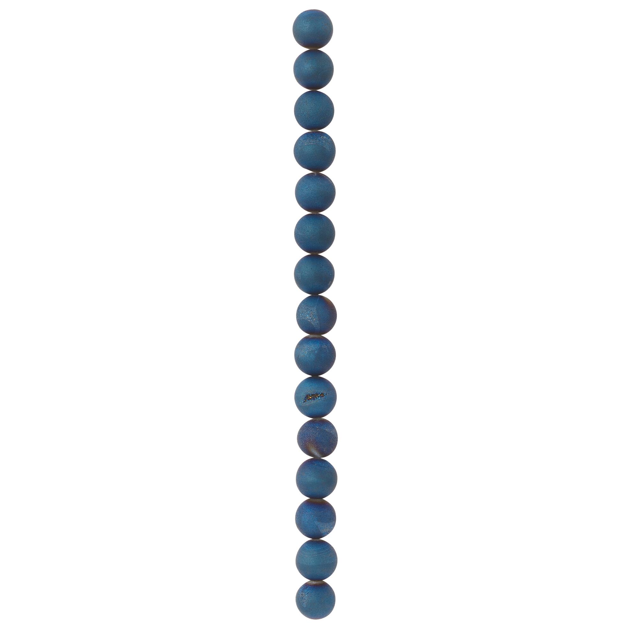 Blue Druzy Agate Stone Beads, 10mm by Bead Landing™